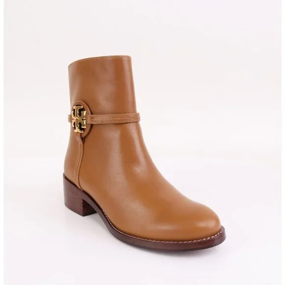 NIB Tory Burch MILLER Logo 45mm Bootie Boots Dark Tiramisu 6.5-8.5 - Picture 4 of 8